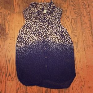 Cheetah print sheer tank top